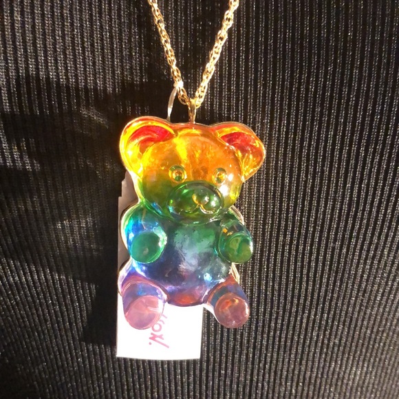 Sparkly Large Gummy Bear Slider Chain Long “Betsey Johnson” Necklace!!! 🐻 🐻 - Picture 4 of 17